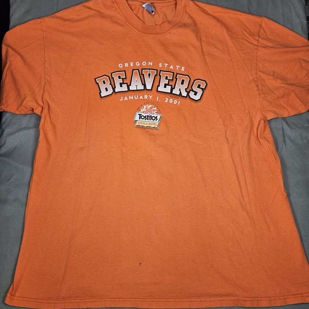 Vintage Oregon State Beavers Football Shirt Size 2XL XXL 2001 Fiesta Bowl Orange